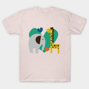 Elephant and Giraffe T-Shirt